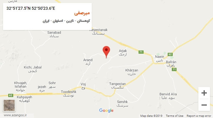 روستای میرصفی بر روی نقشه