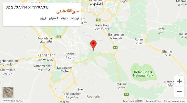 روستای میرزاآقاعنایتی بر روی نقشه