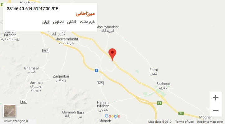 روستای میرزاخانی بر روی نقشه