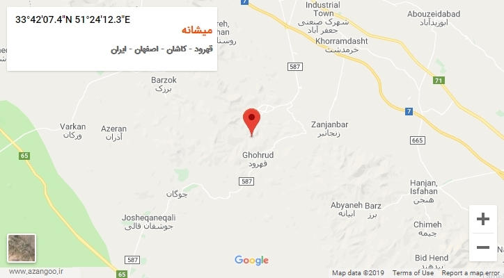 روستای میشانه بر روی نقشه