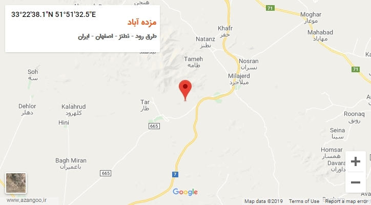 روستای مزده آباد بر روی نقشه
