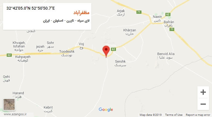 روستای مظفرآباد بر روی نقشه