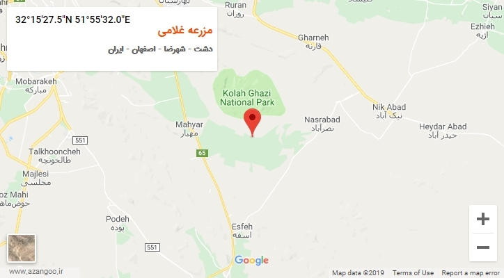 روستای مزرعه غلامی بر روی نقشه