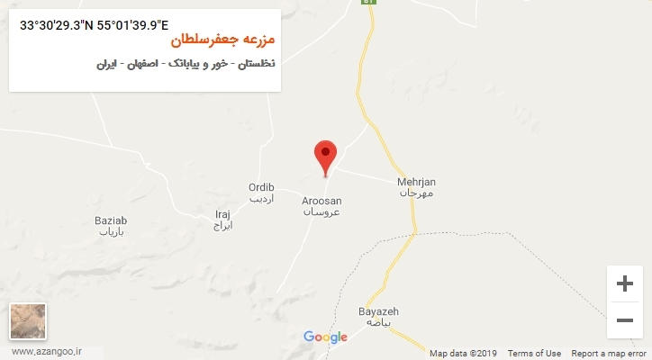 روستای مزرعه جعفرسلطان بر روی نقشه