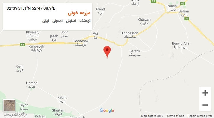 روستای مزرعه خونی بر روی نقشه
