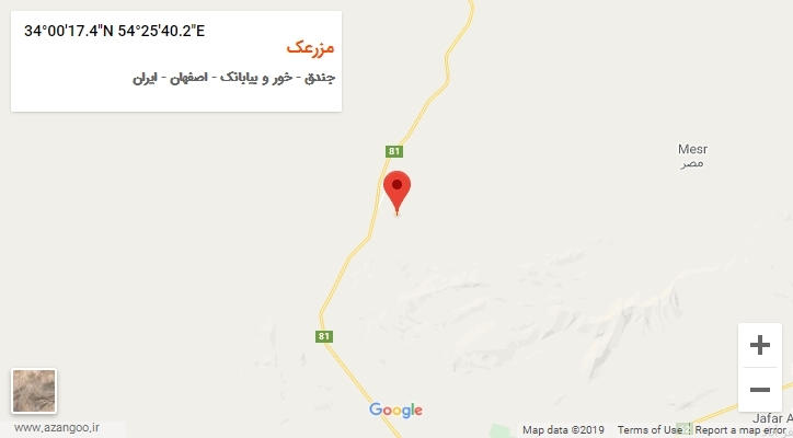 روستای مزرعک بر روی نقشه