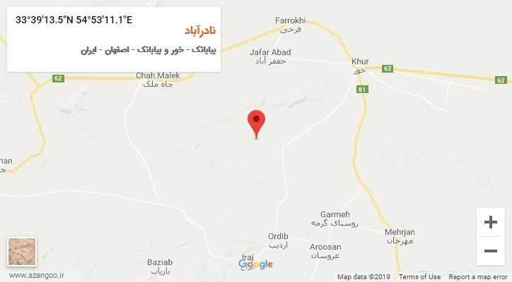 روستای نادرآباد بر روی نقشه