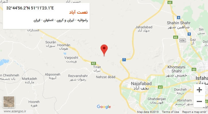 روستای نعمت آباد بر روی نقشه