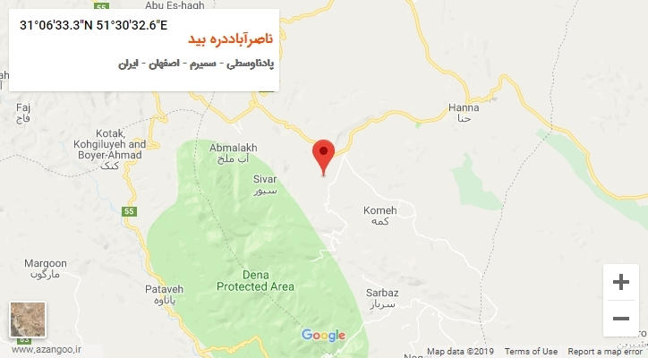 روستای ناصرآباددره بید بر روی نقشه