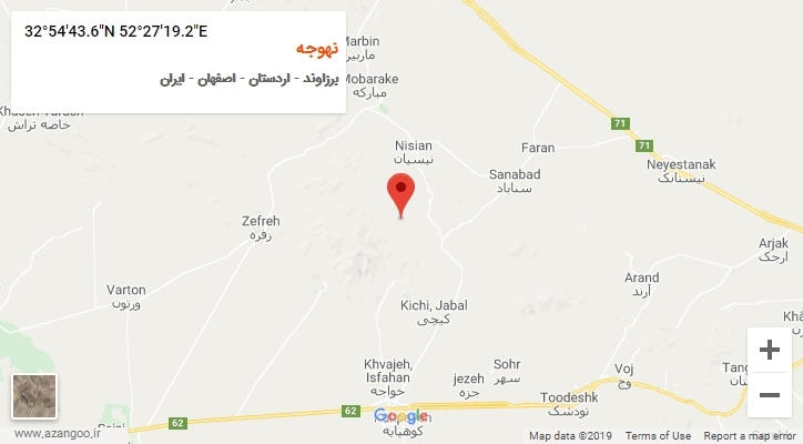 روستای نهوجه بر روی نقشه