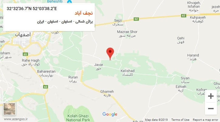 روستای نجف آباد بر روی نقشه