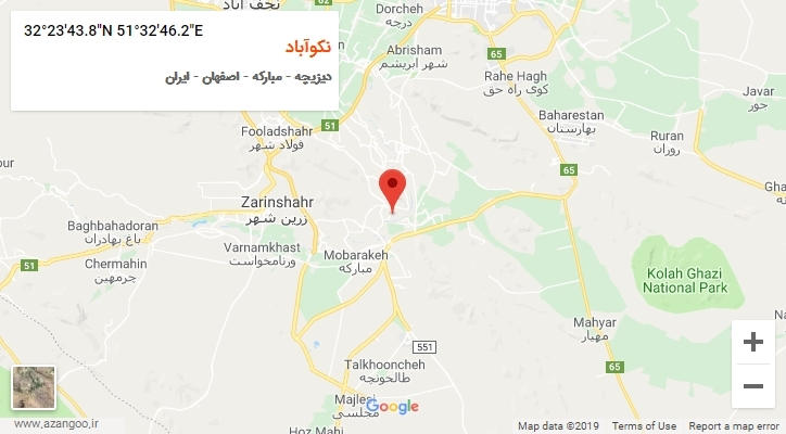 روستای نکوآباد بر روی نقشه
