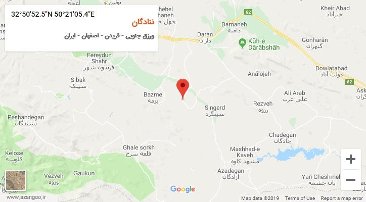 روستای ننادگان بر روی نقشه