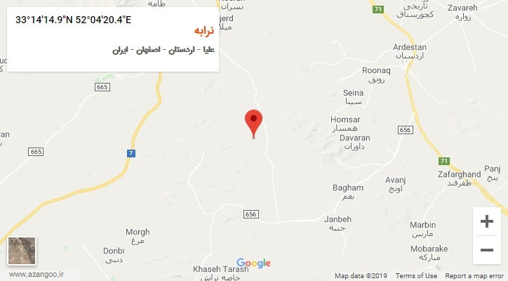 روستای نرابه بر روی نقشه