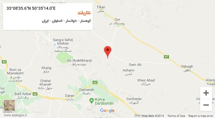 روستای نثاربلند بر روی نقشه