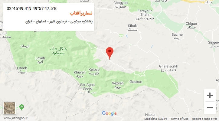 روستای نساربرآفتاب بر روی نقشه