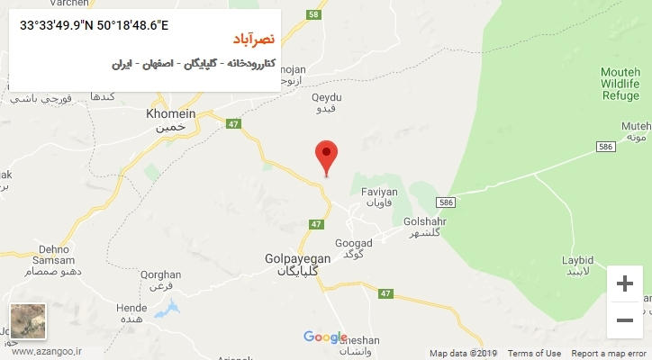 روستای نصرآباد بر روی نقشه