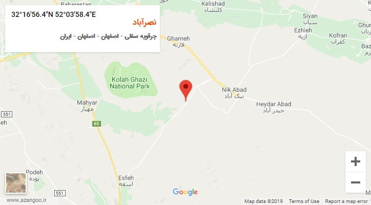 روستای نصرآباد بر روی نقشه