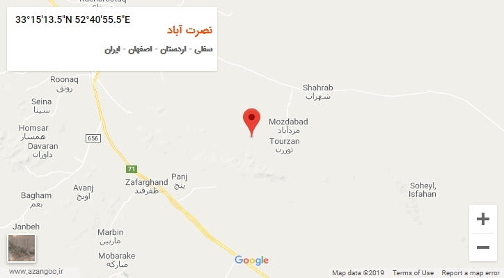 روستای نصرت آباد بر روی نقشه