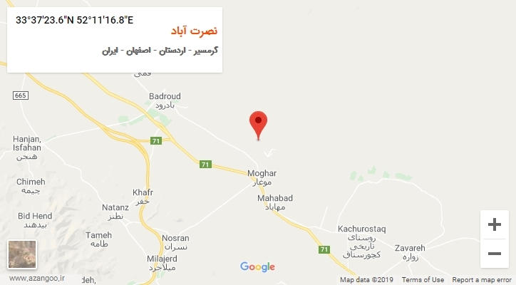 روستای نصرت آباد بر روی نقشه