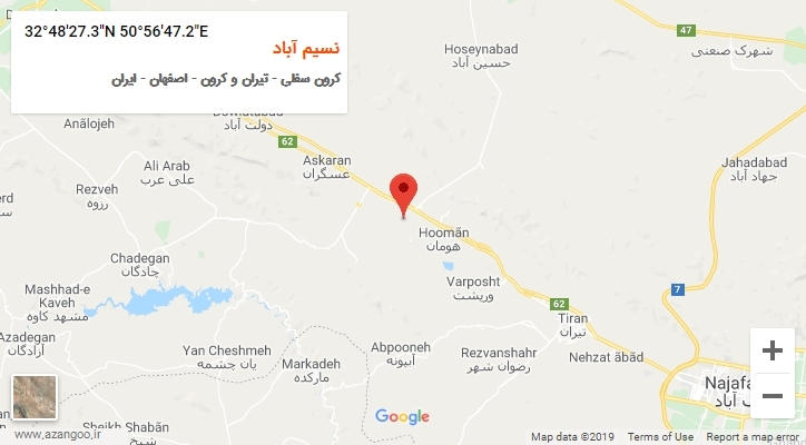 روستای نسیم آباد بر روی نقشه