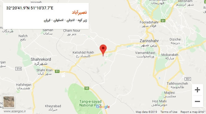 روستای نصیرآباد بر روی نقشه