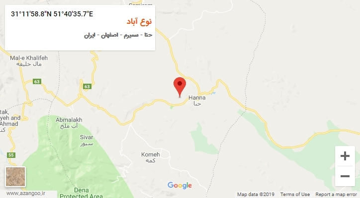 روستای نوع آباد بر روی نقشه