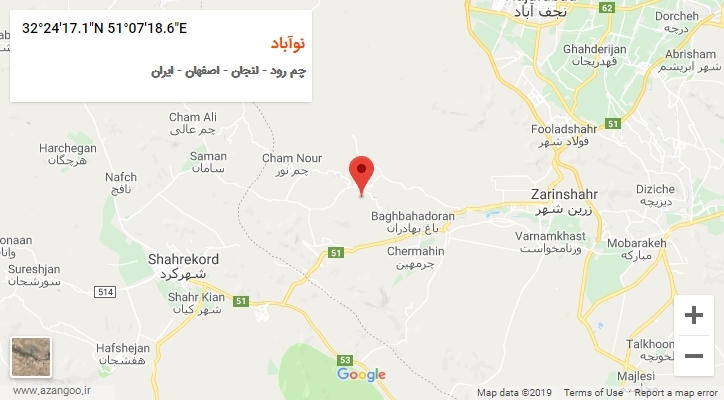 روستای نوآباد بر روی نقشه