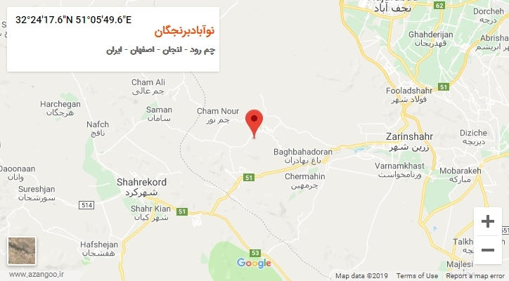 روستای نوآبادبرنجگان بر روی نقشه