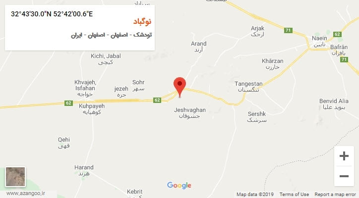 روستای نوگباد بر روی نقشه