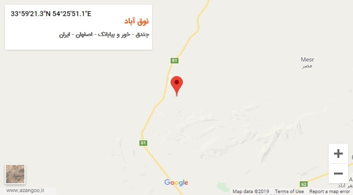 روستای نوق آباد بر روی نقشه