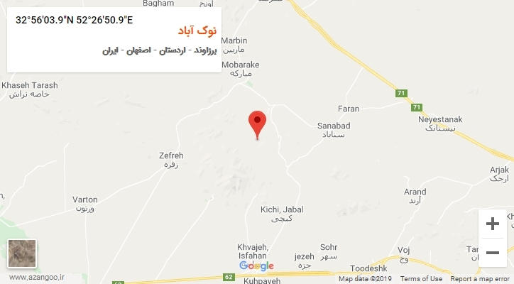 روستای نوک آباد بر روی نقشه
