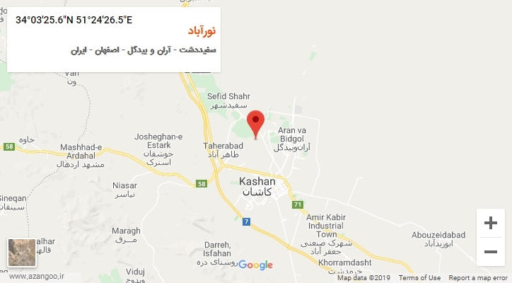 روستای نورآباد بر روی نقشه