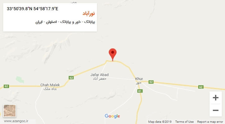 روستای نورآباد بر روی نقشه