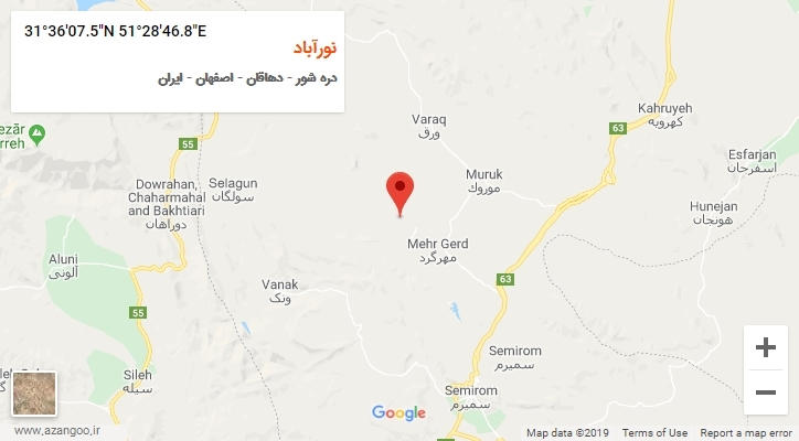 روستای نورآباد بر روی نقشه