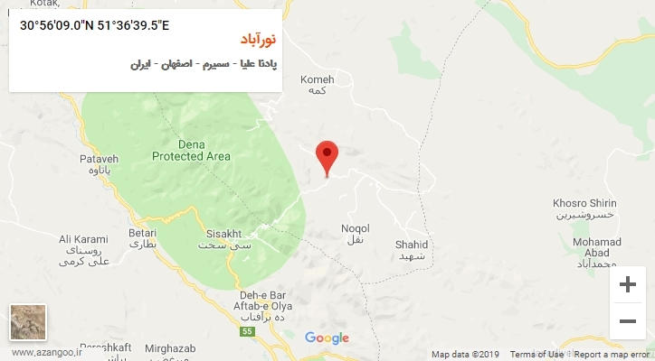 روستای نورآباد بر روی نقشه