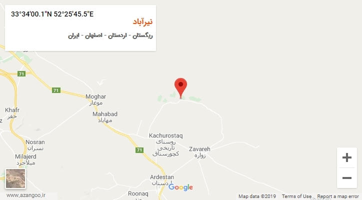 روستای نیرآباد بر روی نقشه