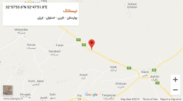 روستای نیستانک بر روی نقشه