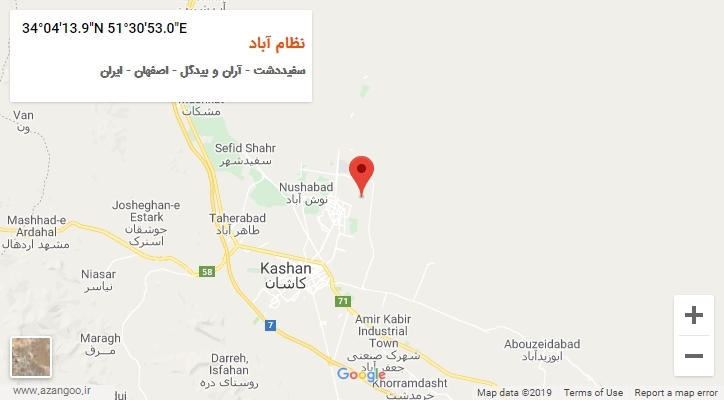 روستای نظام آباد بر روی نقشه