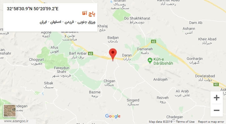روستای پاچ آقا بر روی نقشه