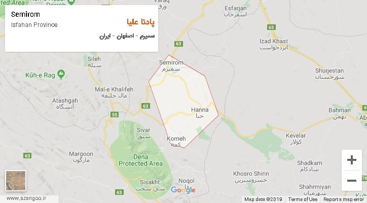 دهستان پادنا علیا بر روی نقشه
