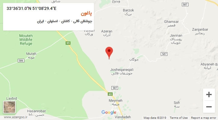 روستای پاغون بر روی نقشه