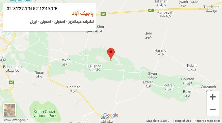 روستای پاجیک آباد بر روی نقشه