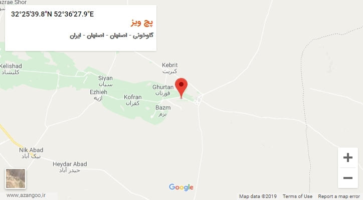 روستای پچ ویز بر روی نقشه