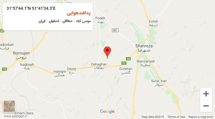 روستای پدافندهوایی بر روی نقشه
