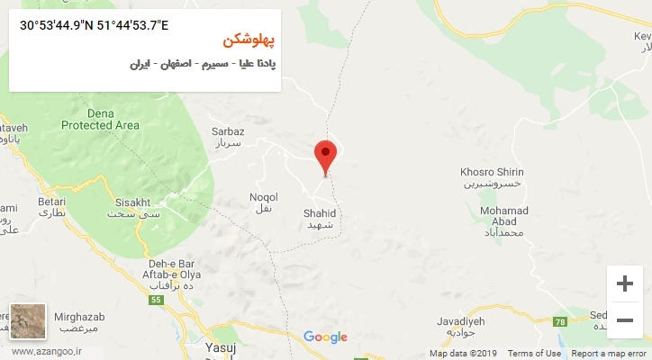 روستای پهلوشکن بر روی نقشه