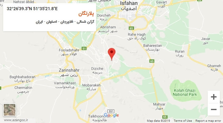 روستای پلارتگان بر روی نقشه