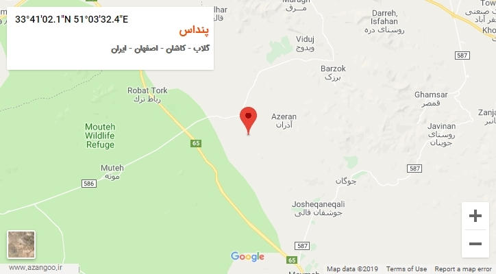 روستای پنداس بر روی نقشه