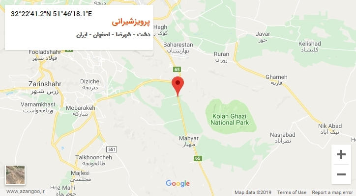 روستای پرویزشیرانی بر روی نقشه