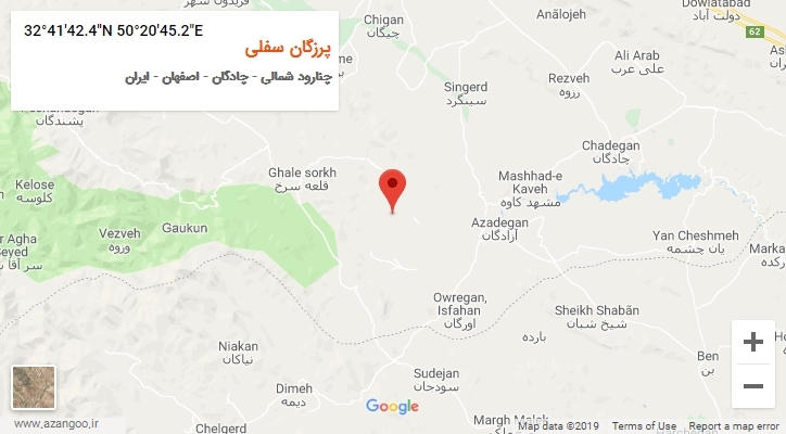 روستای پرزگان سفلی بر روی نقشه